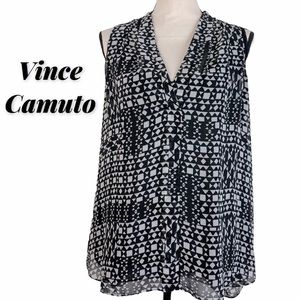 Vince Camuto Geometric Print Tank Top Blouse Size L